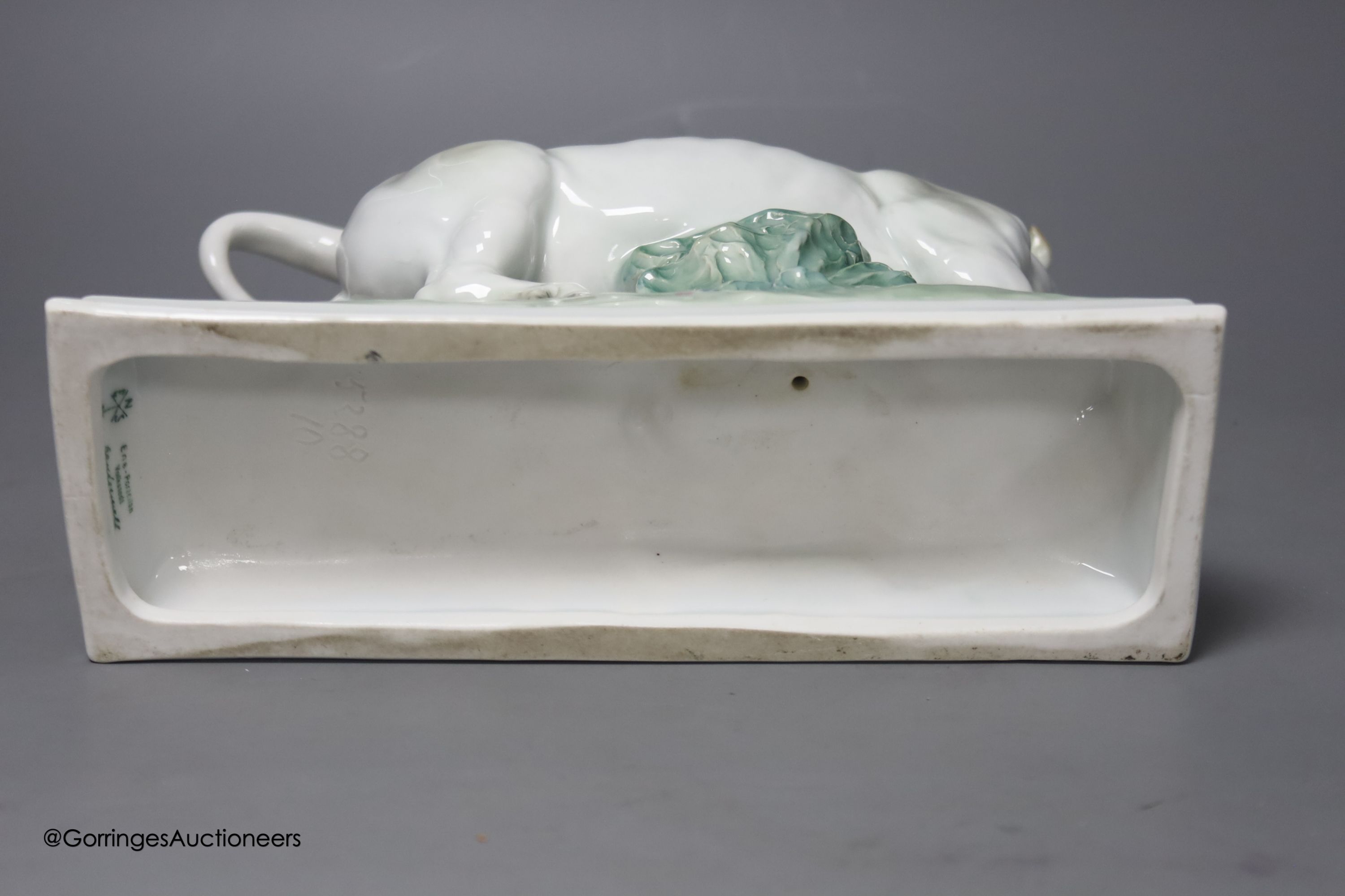A Karl Ens Volkstedt model of Europa and the bull, height 24cm